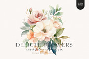 Delicate Flowers, a Decorative Illustration by PeDe Designs (Thumbnail 1 of 8)