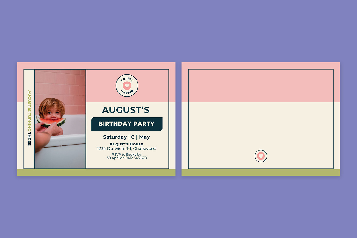 August Birthday Invitation, an Invitation Template by Mountain Folk Creative (Photo 4 of 6)
