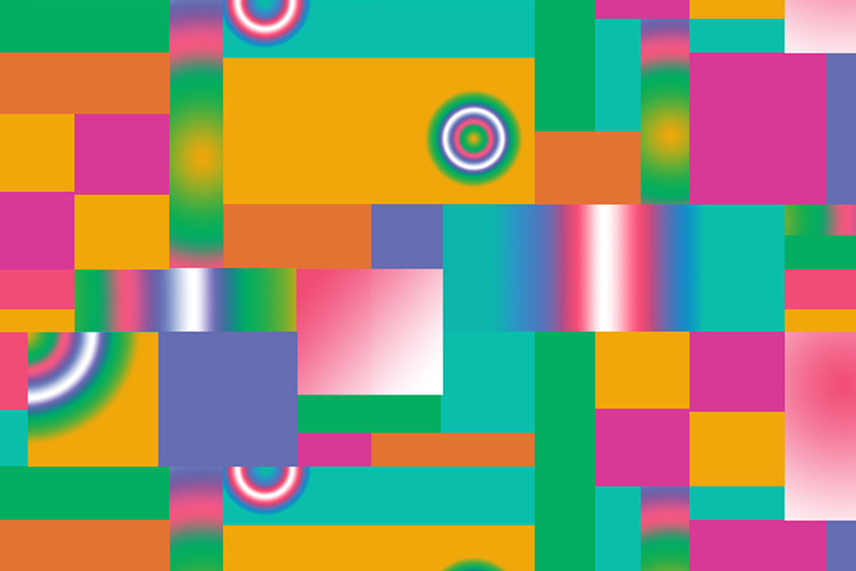 2 Rainbow Modern Geometric Blocks, a Pattern Graphic by Sharon Schwalbe (Photo 1 of 2)