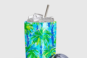 Seamless Preppy Palm Tree Patterns