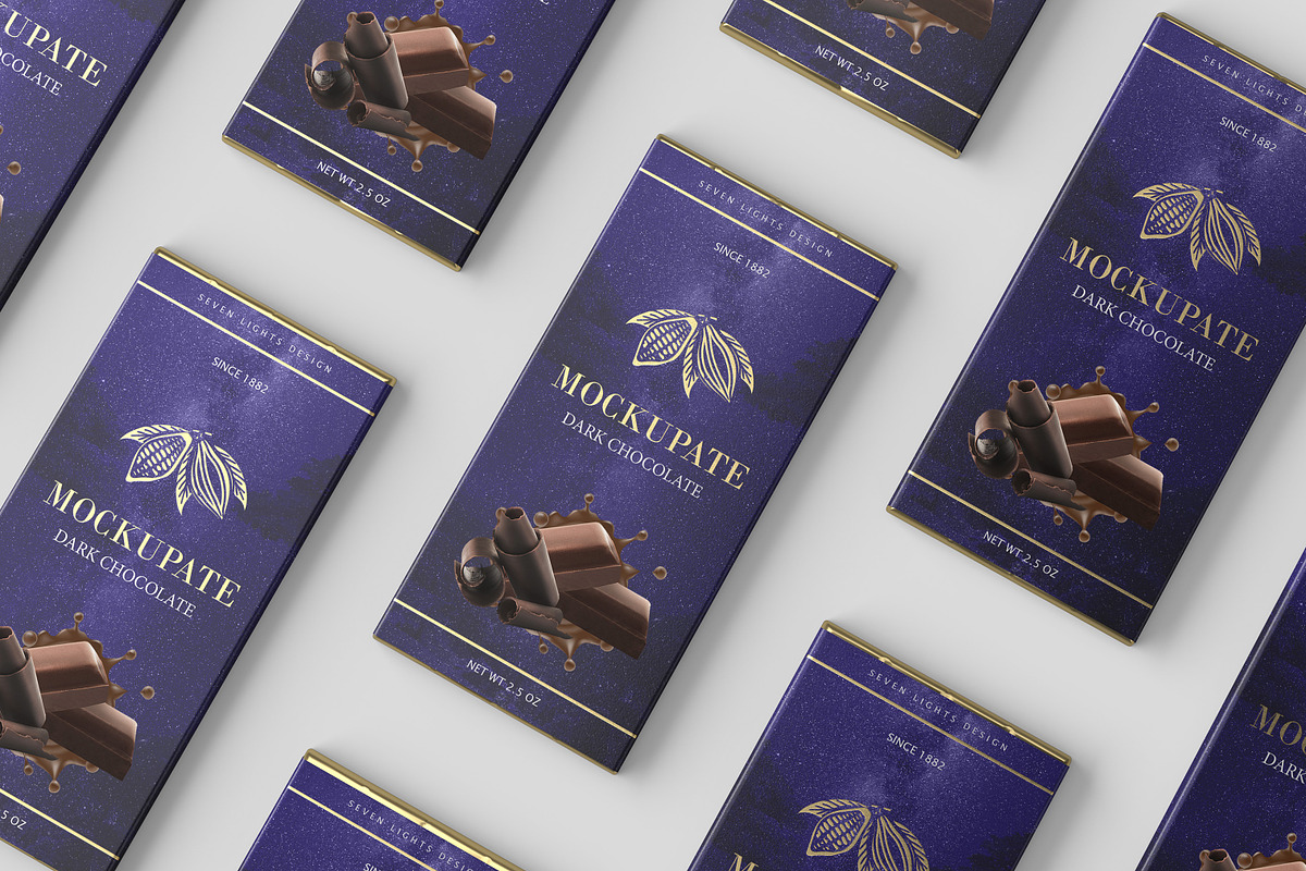 Chocolate Bar Packaging Mockup, a Packaging Mockup by Seven Lights (Photo 7 of 17)