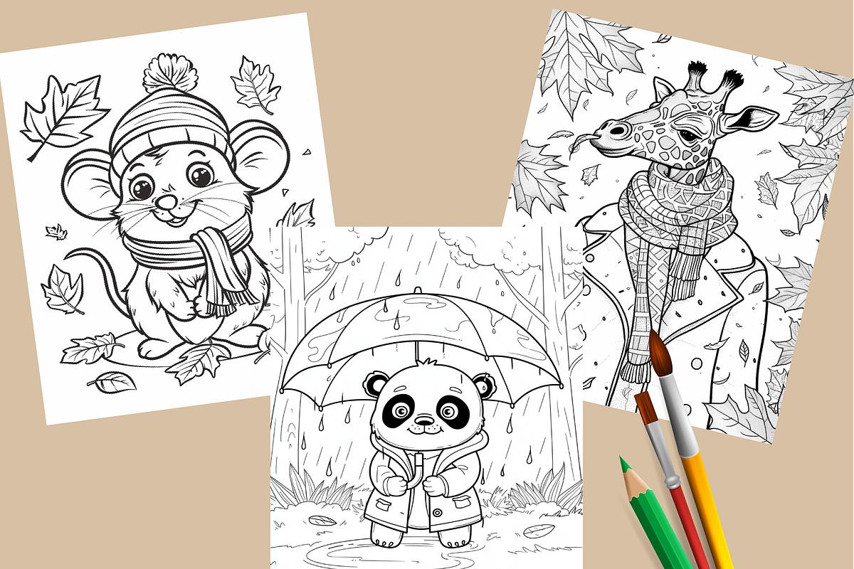 Autumn Animals Coloring Pages, an Illustration by Design Home (Photo 6 of 7)