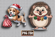 Christmas Animal Sublomation Bundle, an Animal Illustration by protabsorkar11 (Thumbnail 6 of 9)