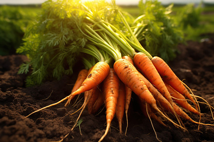 Fresh carrot on the ground, a Food & Drink Photo by AlyaAnd