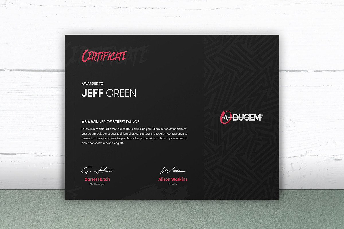 Certificate - Dugem 4, a Templates & Theme by Themes Awesome (Photo 3 of 3)