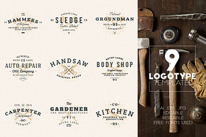 Set Of 9 Logotype Templates