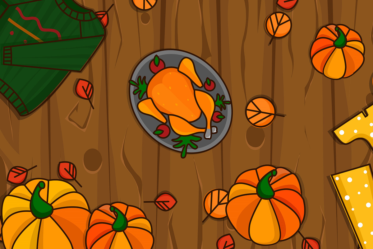 Happy Thanksgiving day Big set!, an Illustration by JUBO (Photo 2 of 3)