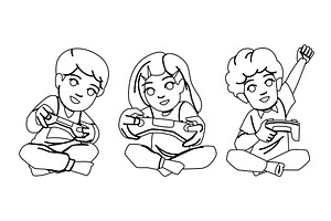 play game console kid vector, a Person Illustration by pikepicture