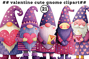 watercolor valentine cute gnome clip, an Illustration by CreationArt (Thumbnail 1 of 5)