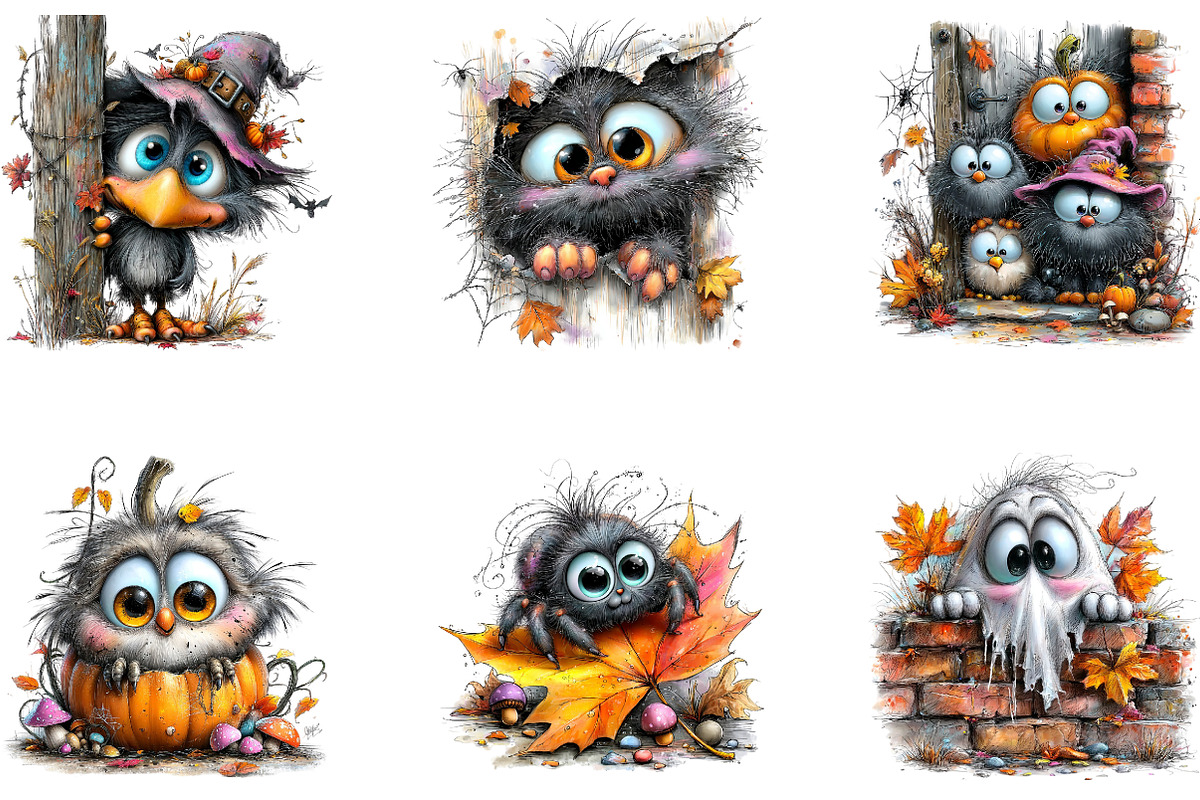 Halloween Peeking Clipart PNG, a Seasonal Illustration by CreationArt (Photo 5 of 5)