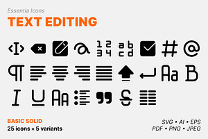 Text editing icons (Solid), a Solid Icon by Totto House