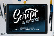 Script & Sketch Procreate Brushes, a Brush Add-On by Inky Pixels (Thumbnail 1 of 15)