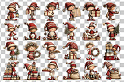 Whimsical Christmas Elves Clipart, a Seasonal Illustration by Nicolle's Colorful Art (Thumbnail 3 of 3)