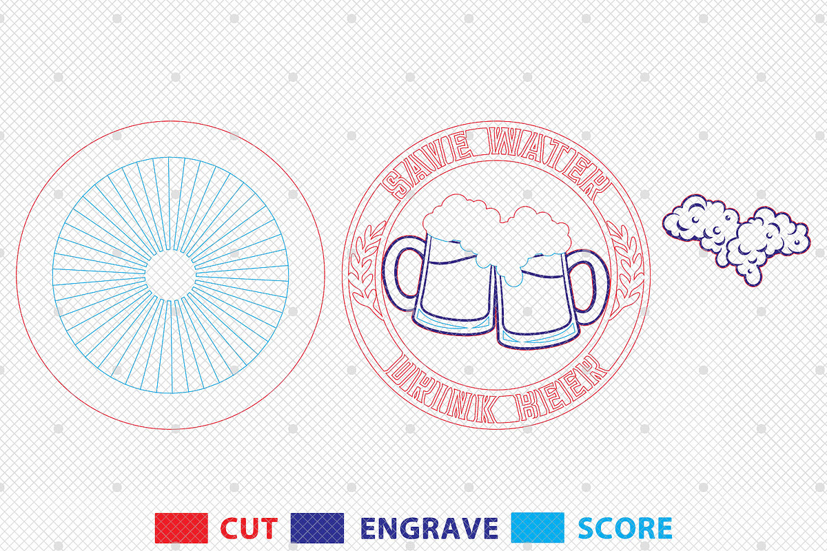 Multilayer Save Water Drink Beer SVG, a Pattern Graphic by Lasercutiny (Photo 2 of 2)