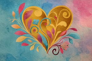 Heart shaped greeting card decorated, a Photo by Pavel_design