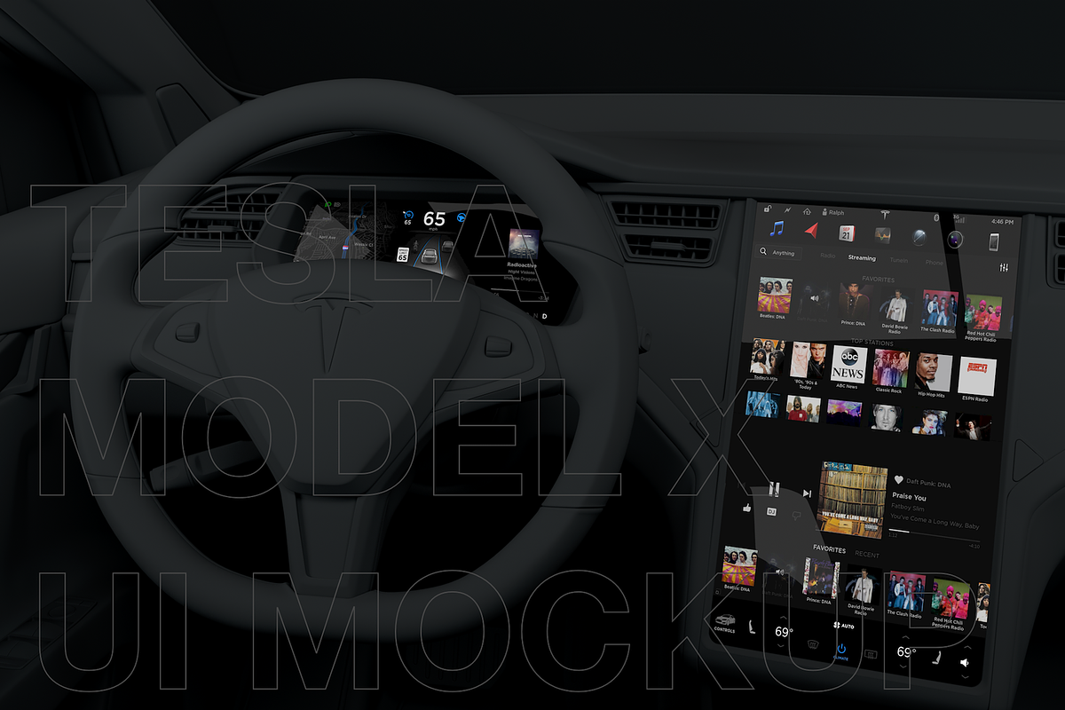 Tesla Model X Display UI mockup, a Mockup by Iamjaydesign (Photo 10 of 10)
