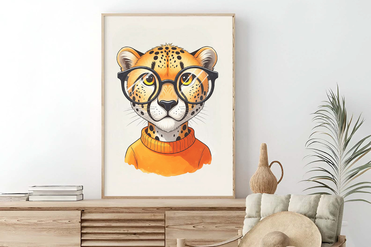 Watercolor Autumn Cheetah Clipart, an Illustration by Craft Nest (Photo 7 of 9)