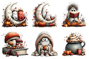 Whimsical Cozy Halloween Clipart, a Seasonal Illustration by DreamArtGraphic (Thumbnail 3 of 5)