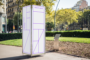 Barcelona Outdoor Totem Mockup
