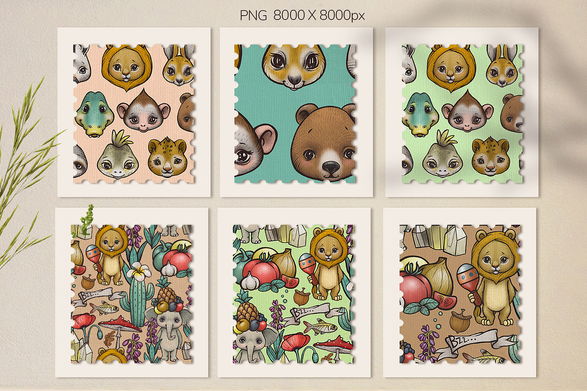 SEAMLESS PATTERNS  PRINTS  CLIPART, an Animal Illustration by TanyaSchuka (Photo 11 of 21)