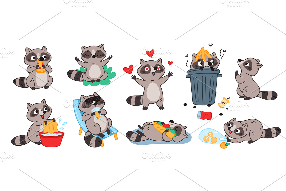 Cute raccoon character. Little, an Animal Illustration by YummyBuum