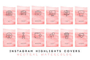 Watercolor Instagram Highlight Cover
