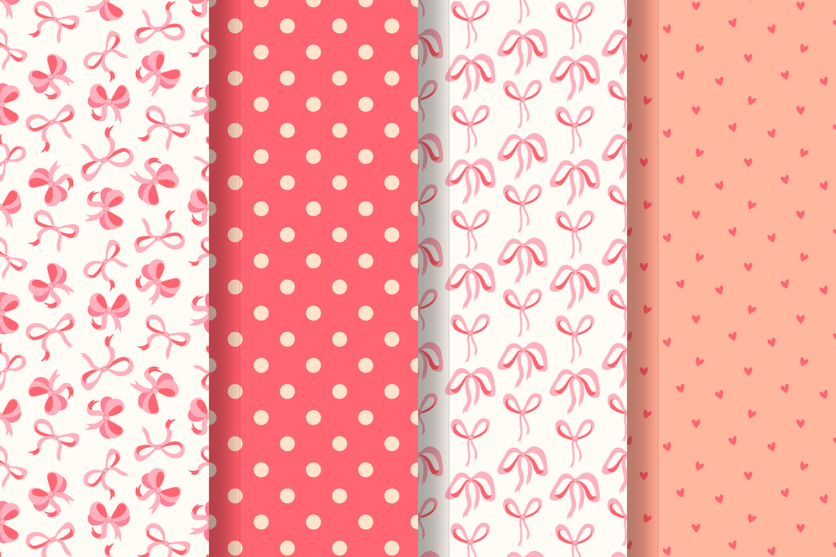Seamless pattern with hearts & bows, a Pattern Graphic by Tati_Kli (Photo 1 of 5)