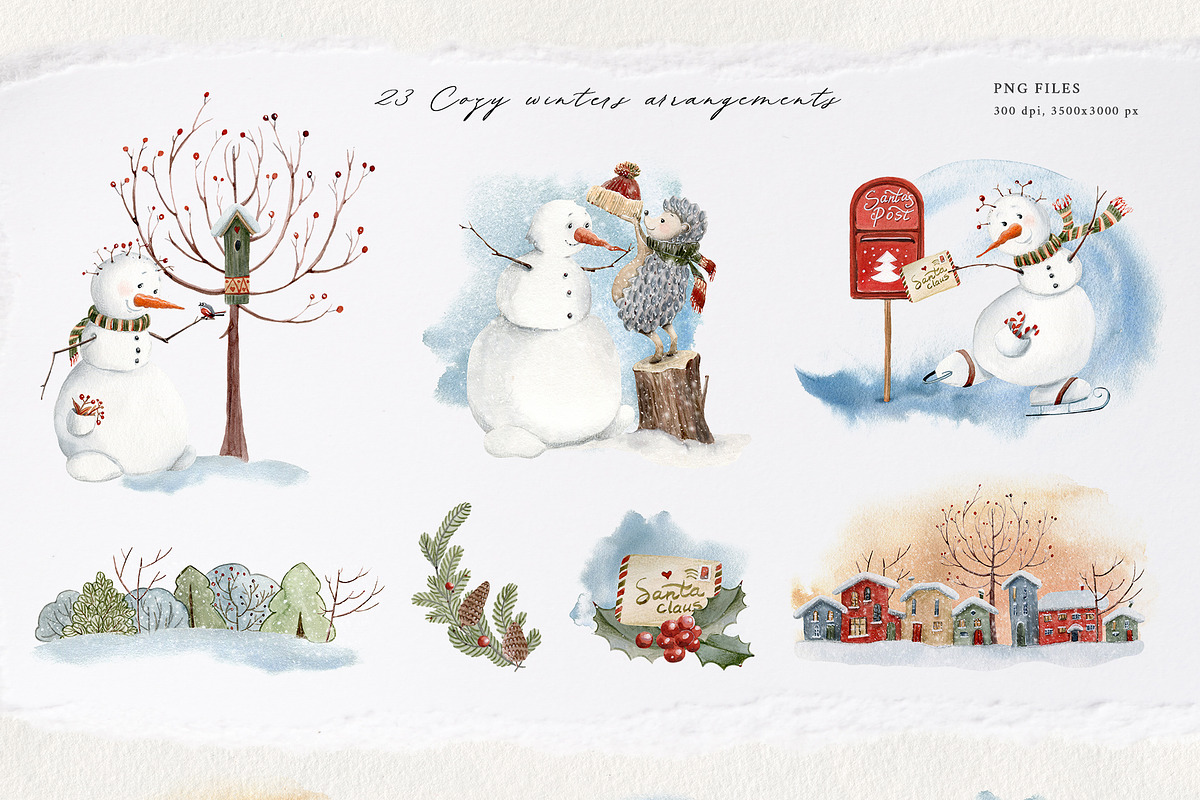 SNOWMANIA Watercolor set, an Illustration by Lemaris (Photo 4 of 6)