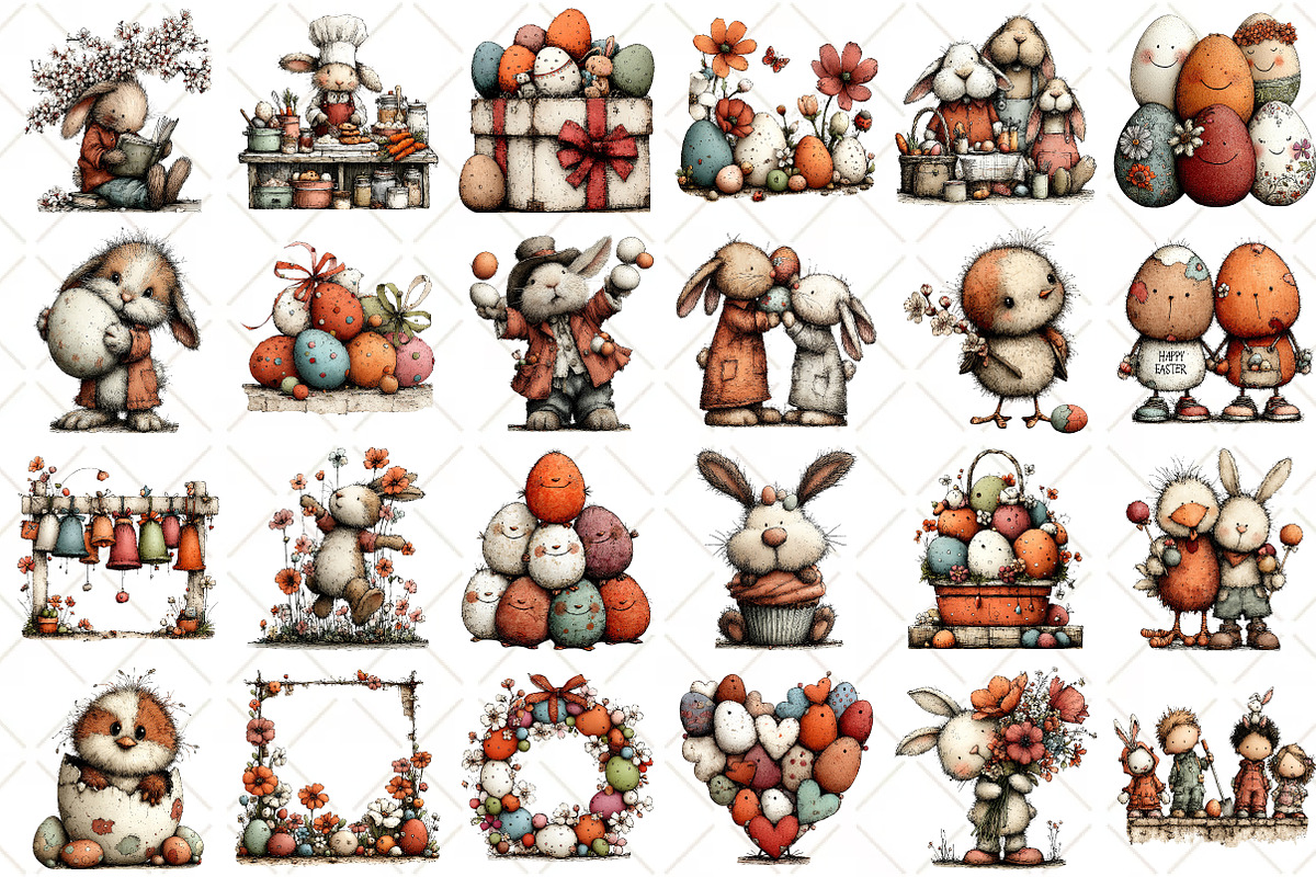 Whimsical Easter Clipart, an Illustration by Black Bird Studio (Photo 2 of 5)