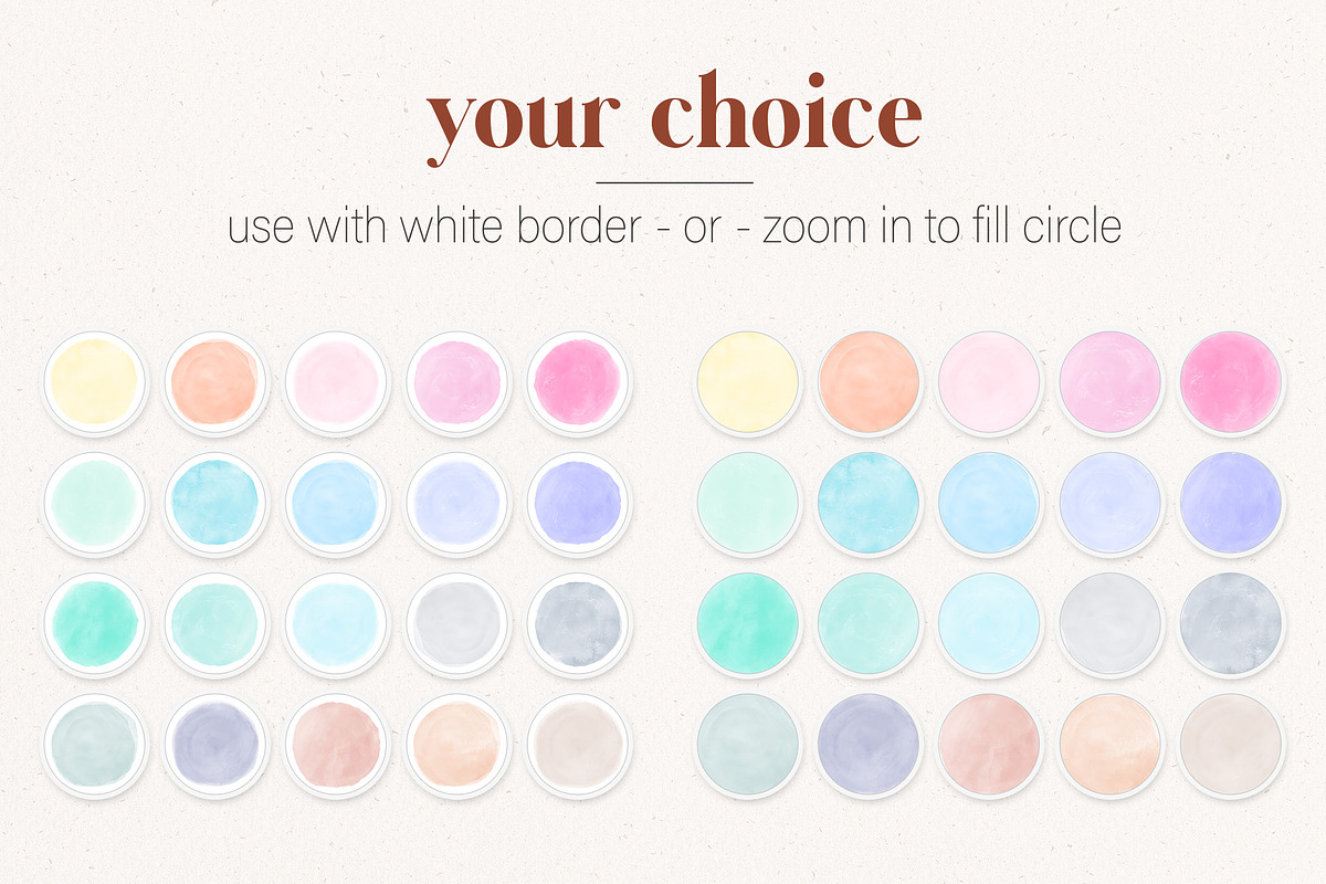 Pastel Watercolor Instagram Icons, a Social Media Template by Indie Grace Design (Photo 2 of 2)