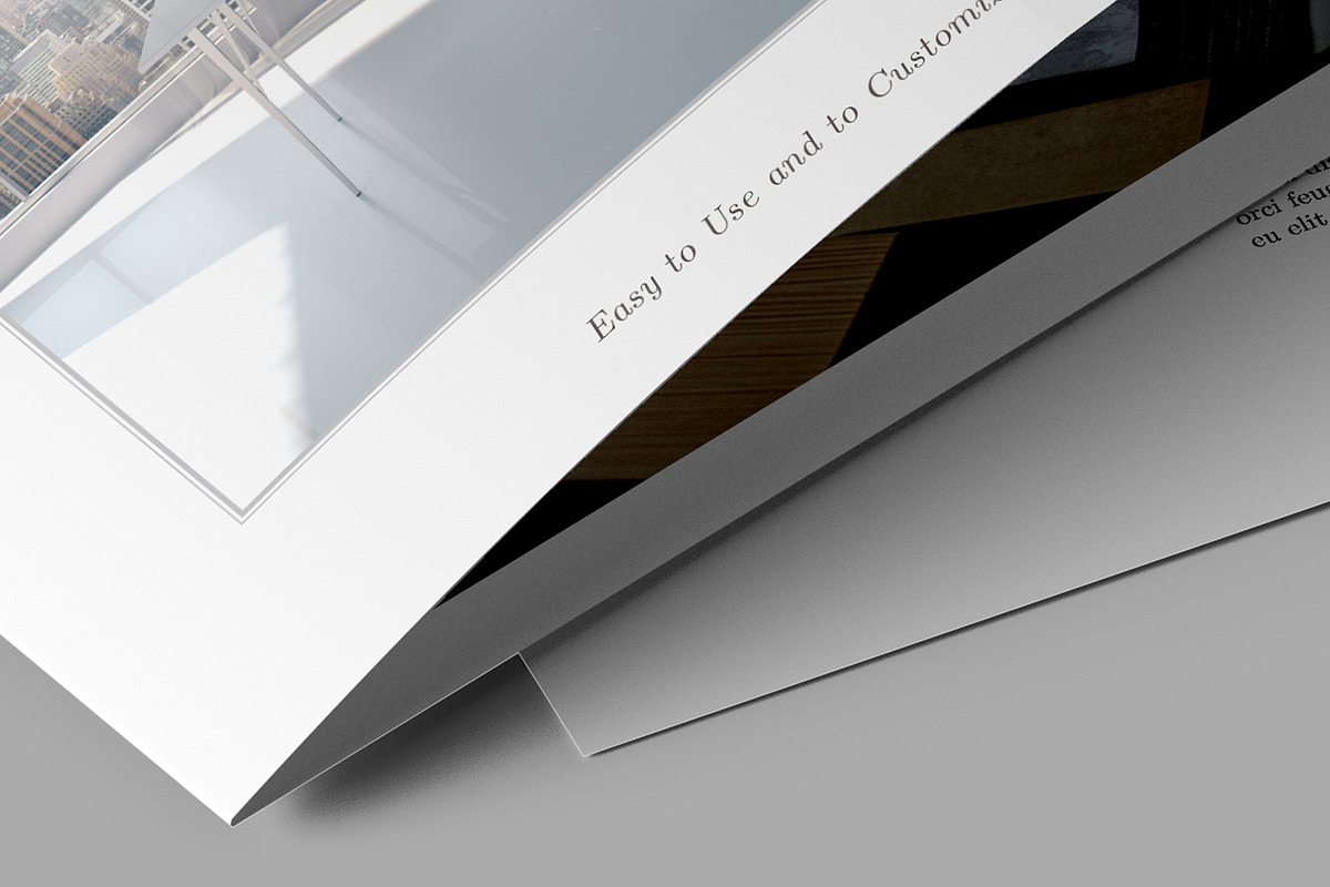Square Bi-Fold Brochure Mockup, an Advertising Mockup by Illusiongraphic (Photo 17 of 22)
