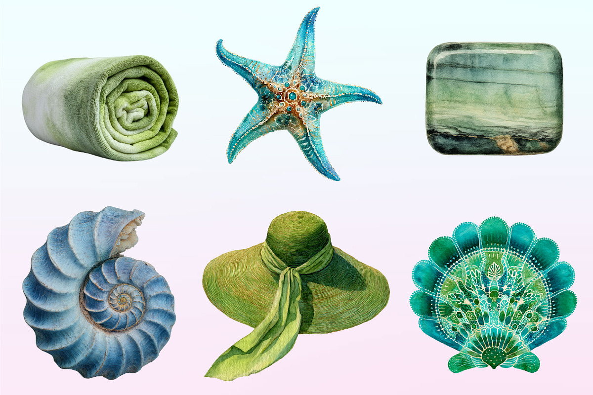 Summer Coastal Serenity Clipart, a Graphic by CitraGraphics (Photo 3 of 4)