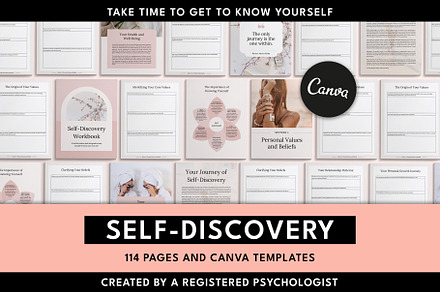 Self-Discovery eBook Canva Templates, a Templates & Theme by Miri Campbell