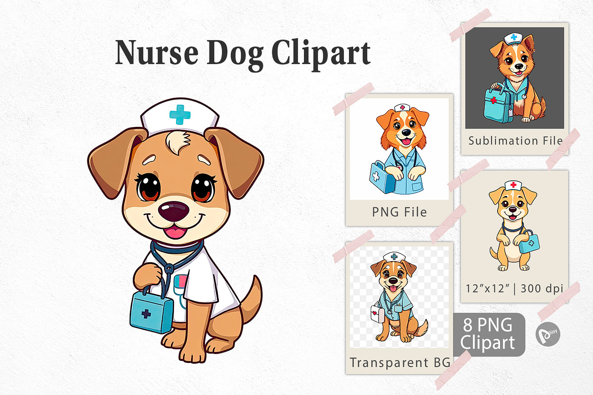 Nurse Dog Clipart, a Graphic by Artnoy (Photo 1 of 5)