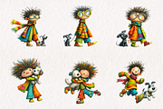 Quirky Puppy With Boy Clip Art, an Illustration by CreationArt (Thumbnail 4 of 7)