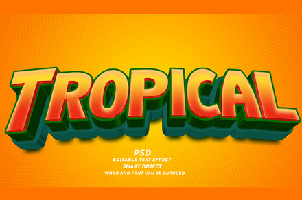 Tropical  Fruit PSD 3d Editable Text, a Layer Style Add-On by TrueVector