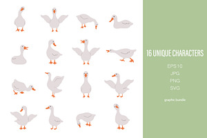 Cute Geese Clipart