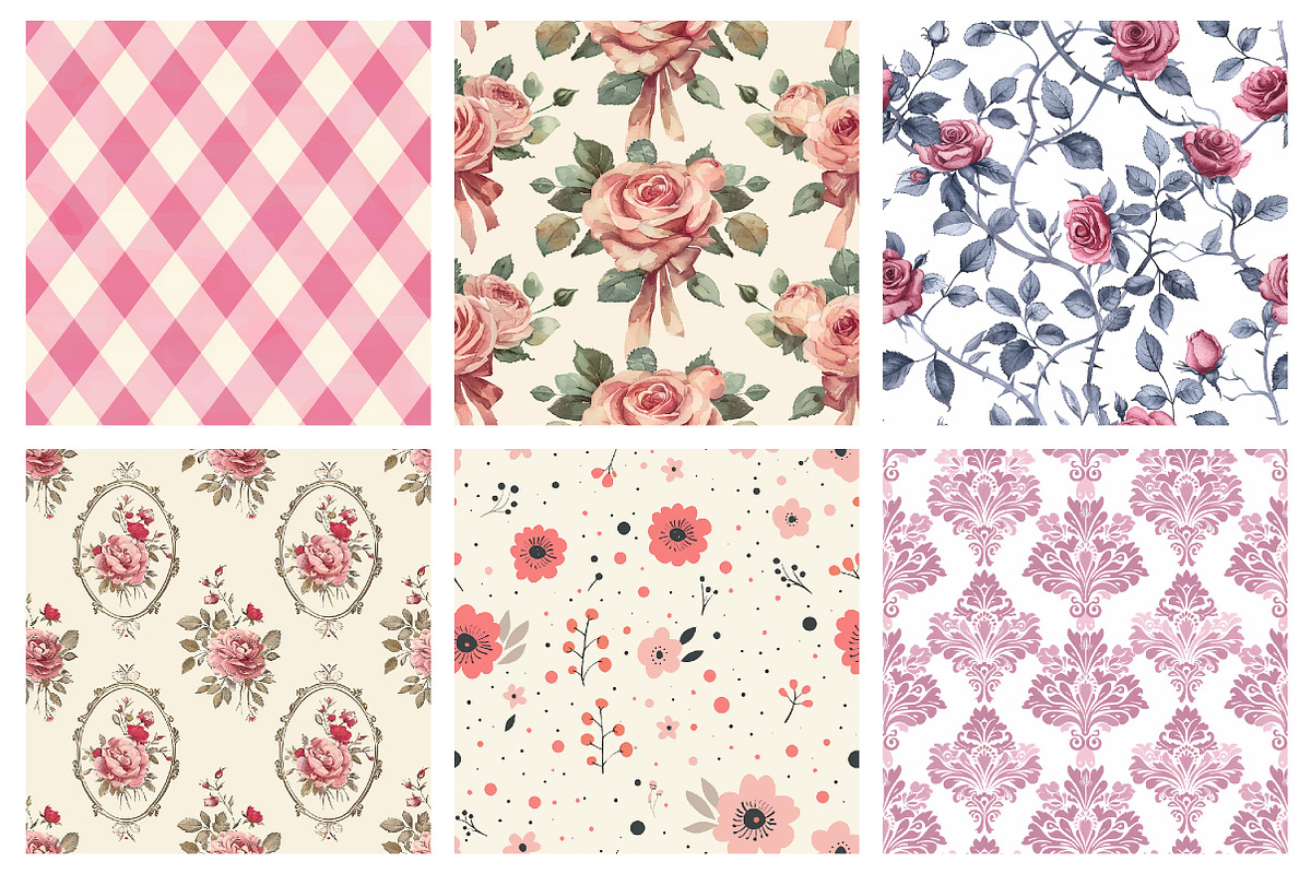 Coquette Seamless Patterns, an Illustration by DreamArtGraphic (Photo 3 of 5)