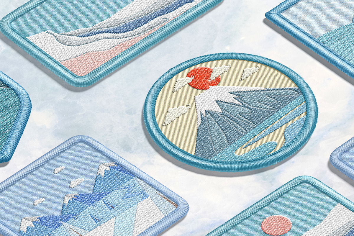Embroidery Effect Patch Mockups Set, a Merchandise Mockup by rebrandy (Photo 6 of 13)