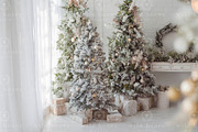 Christmas Room Digital Backdrop, a Layer Style Add-On by Wild Honey Design Co. (Thumbnail 2 of 2)
