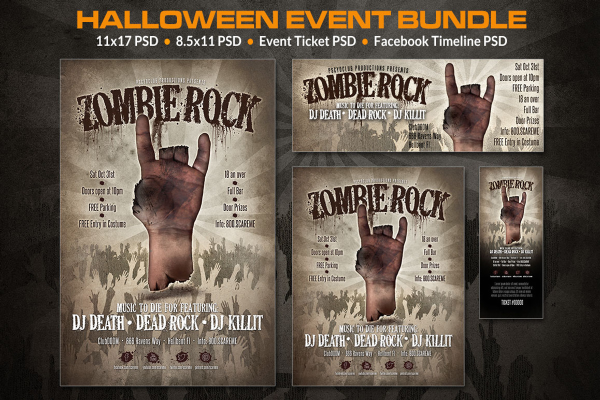 Zombie Event Bundle, a Flyer Template by potterDesigns (Photo 1 of 2)