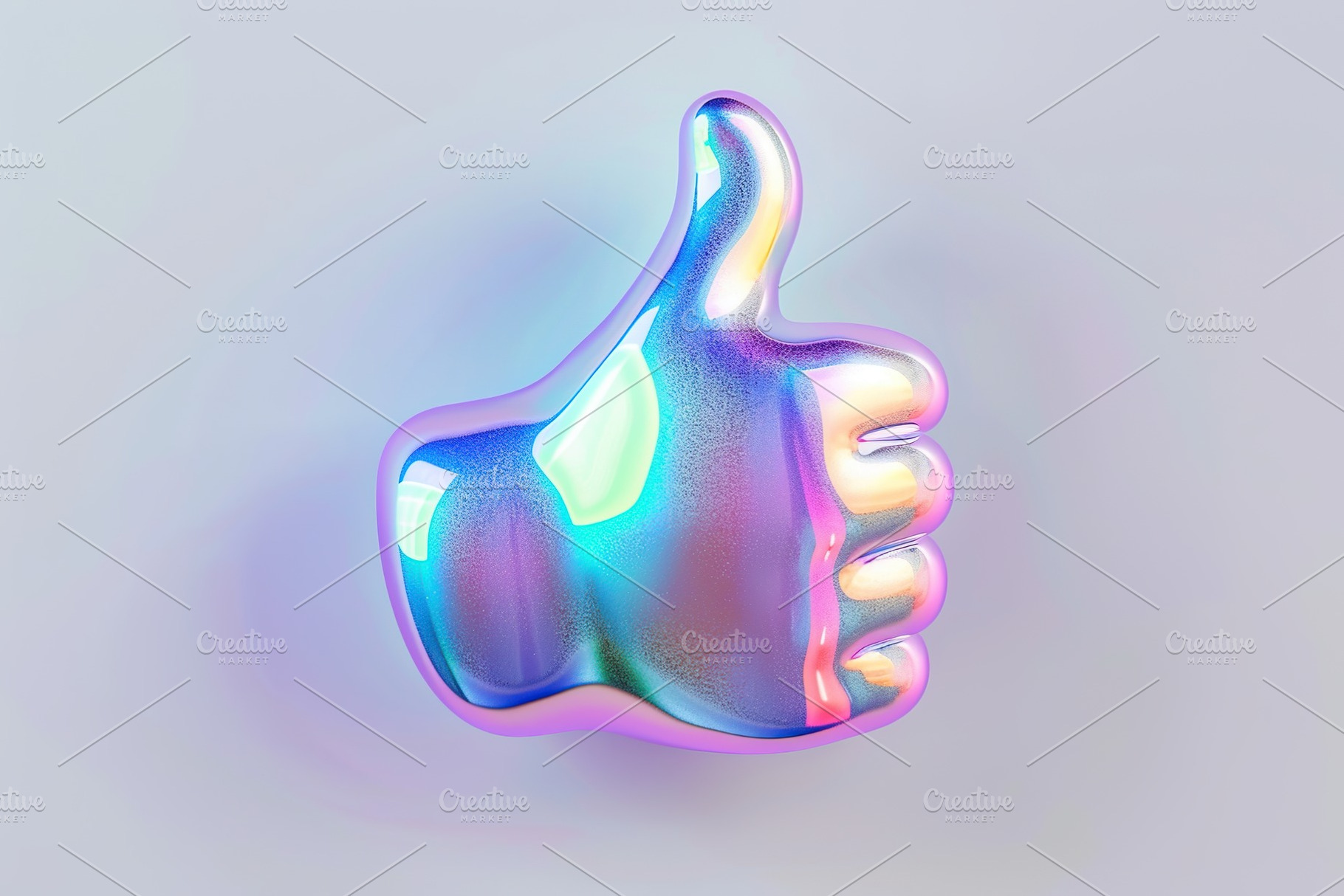 Colorful transparent thumb up gesture, an Abstract Photo by AlyaAnd