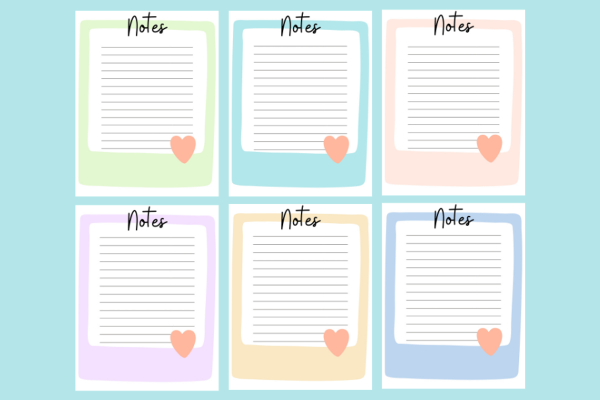 Printable Notebook Pages, a Stationery Template by Pixels N Bows (Photo 3 of 3)