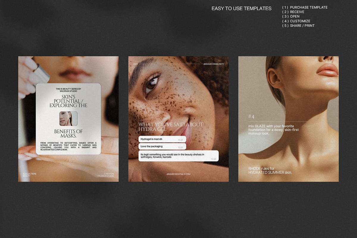 Skincare Post Templates for Canva preview 3