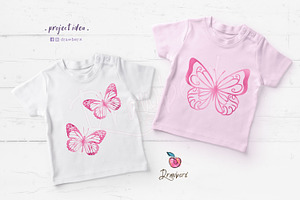 Pink Butterflies Png Clipart 157