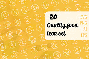 20 Quality food stamp outline icons