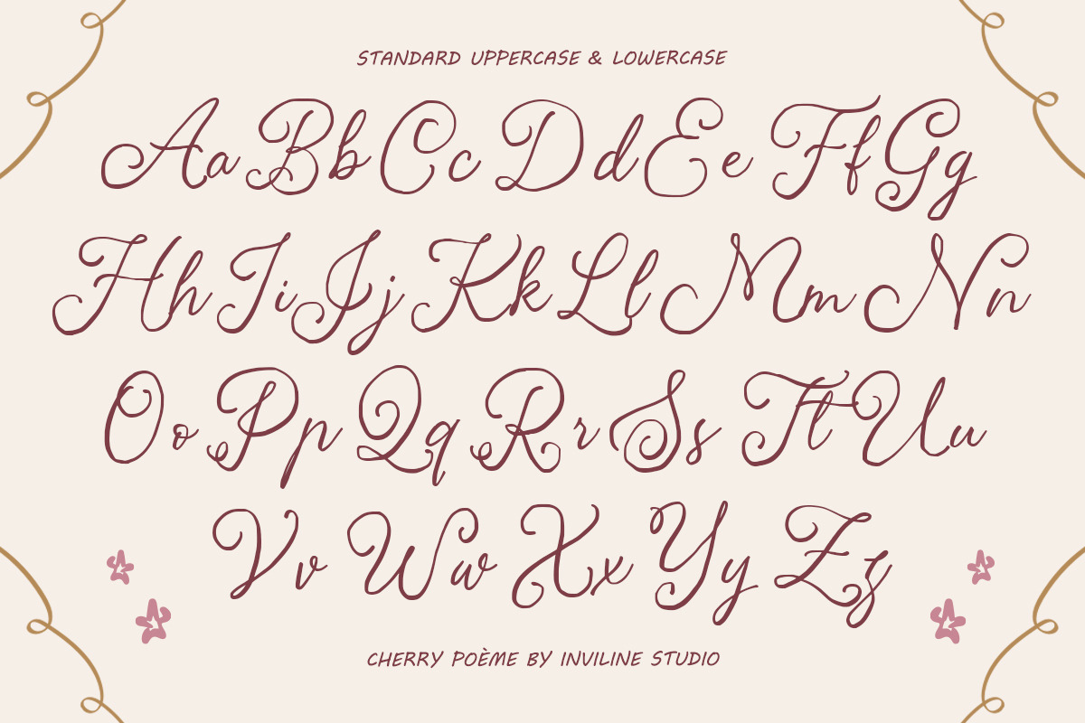 Cherry Poeme Handwritten Script Font, a Script Font by Inviline.co (Photo 8 of 10)
