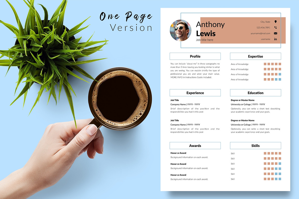 Creative Resume Template - Anthony, a Resume Template by Templates Design Co. (Photo 2 of 17)