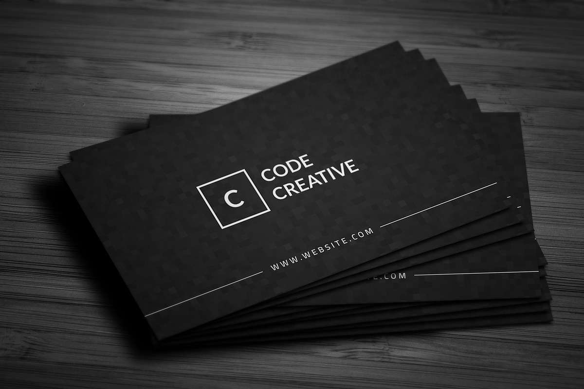 Modern Dark Pixels Business Cards, a Business Card Template by Galaxiya (Photo 4 of 8)