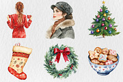 Watercolor Timeless Noel Clipart, a Seasonal Illustration by Rose Art (Thumbnail 4 of 4)